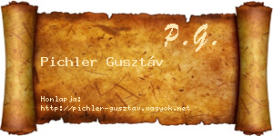 Pichler Gusztáv névjegykártya